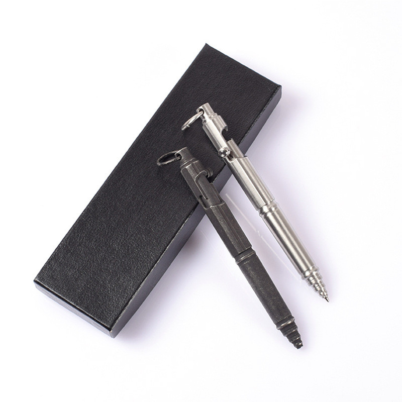Jauna nerūsējošā tērauda taktiskā pildspalva Vintage dizaina pildspalvas skrūvju slēdzis Etro lodīšu pildspalva pašaizsardzības piederumi EDC rīka dāvana