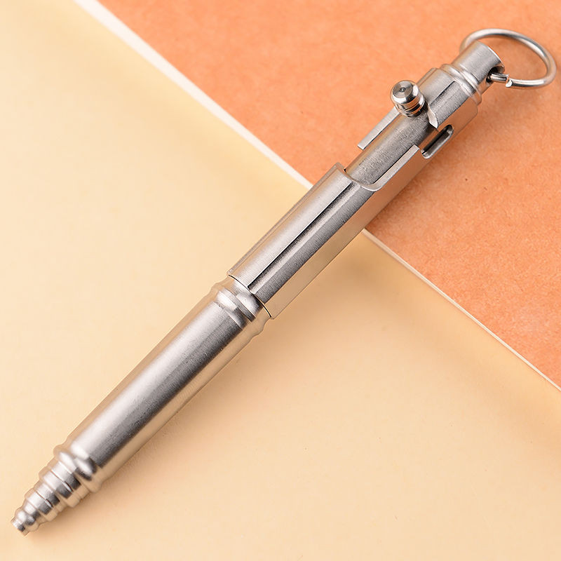 Jauna nerūsējošā tērauda taktiskā pildspalva Vintage dizaina pildspalvas skrūvju slēdzis Etro lodīšu pildspalva pašaizsardzības piederumi EDC rīka dāvana