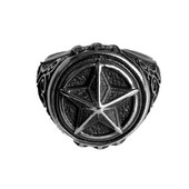 Unisex Pentagram gredzens āra EDC pašaizsardzības gredzens nerūsējošā tērauda retro pirkstu dūres gredzens izdzīvošanas drošības aizsardzības gredzens