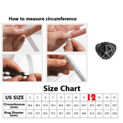 Unisex Pentagram gredzens āra EDC pašaizsardzības gredzens nerūsējošā tērauda retro pirkstu dūres gredzens izdzīvošanas drošības aizsardzības gredzens