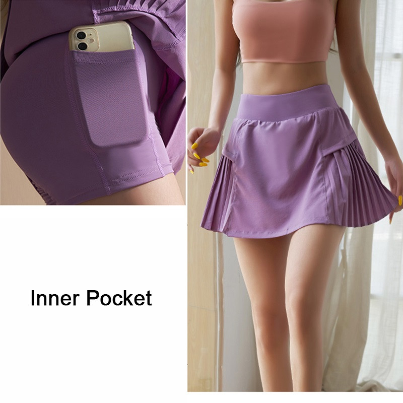 Cloud Hide Női hajtogatott szoknya Magas derekú Teniszszoknyák Edzés Golf Fitness Sport Zseb rövidnadrág Gyorsszáraz Futás Sport Skort