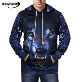 Weimostar Wolf Printed Skateboarding Hoodies Ανδρικά 3D Hip Hop Street Φούτερ Μπουφάν για αγόρια Ποιοτικές φόρμες πουλόβερ