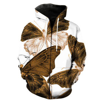 Ανδρική κουκούλα με φερμουάρ Cartoon Butterfly Oversized Harajuku 2022 Hot Sale Casual streetwear fashion φούτερ Μακρυμάνικα μπλουζάκια