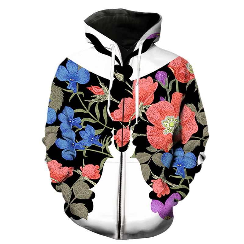 Ανδρική κουκούλα με φερμουάρ Cartoon Butterfly Oversized Harajuku 2022 Hot Sale Casual streetwear fashion φούτερ Μακρυμάνικα μπλουζάκια