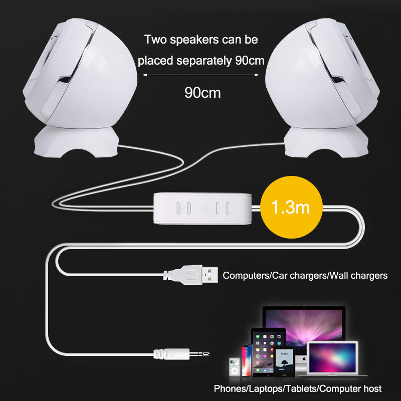 Mini garsiakalbis žemųjų dažnių garsiakalbis mažas belaidis kompiuterio garsiakalbis 4d stereo USB laidinis stalinis daugialypės terpės valdymas laidu 3D erdvinio garso nešiojamasis kompiuteris