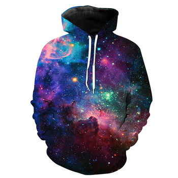 Starry sky Hoodies 3D print Space Galaxy Φούτερ φθινοπώρου και χειμώνα Unisex πουλόβερ με κουκούλα μεγάλων μεγεθών Ανδρικά ρούχα