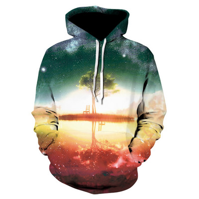 Starry sky Hoodies 3D print Space Galaxy Sweatshirt Есен и зима Унисекс облекло пуловер големи размери суичър Мъжко облекло