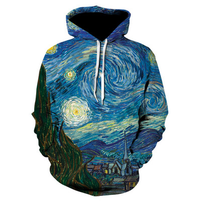Starry sky Hoodies 3D print Space Galaxy Sweatshirt Есен и зима Унисекс облекло пуловер големи размери суичър Мъжко облекло
