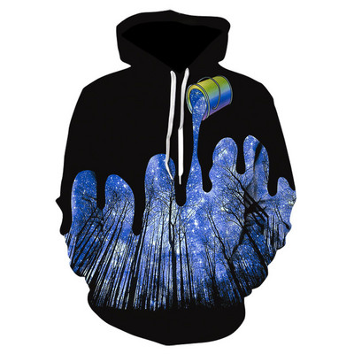 Starry sky Hoodies 3D print Space Galaxy Sweatshirt Есен и зима Унисекс облекло пуловер големи размери суичър Мъжко облекло