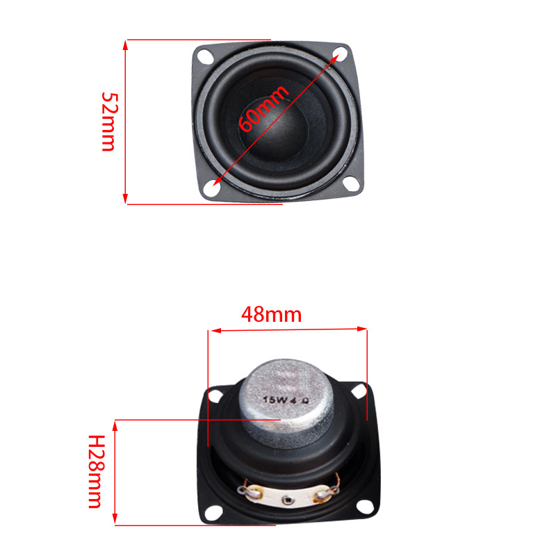 15 W viso diapazono garsiakalbis Hifi 2 colių 4 omų 8 omų garso garsiakalbis, tvarkyklė vilnos pluošto garsiakalbis, skirtas kompiuteriui, kompiuterio garso, DIY 2 vnt.