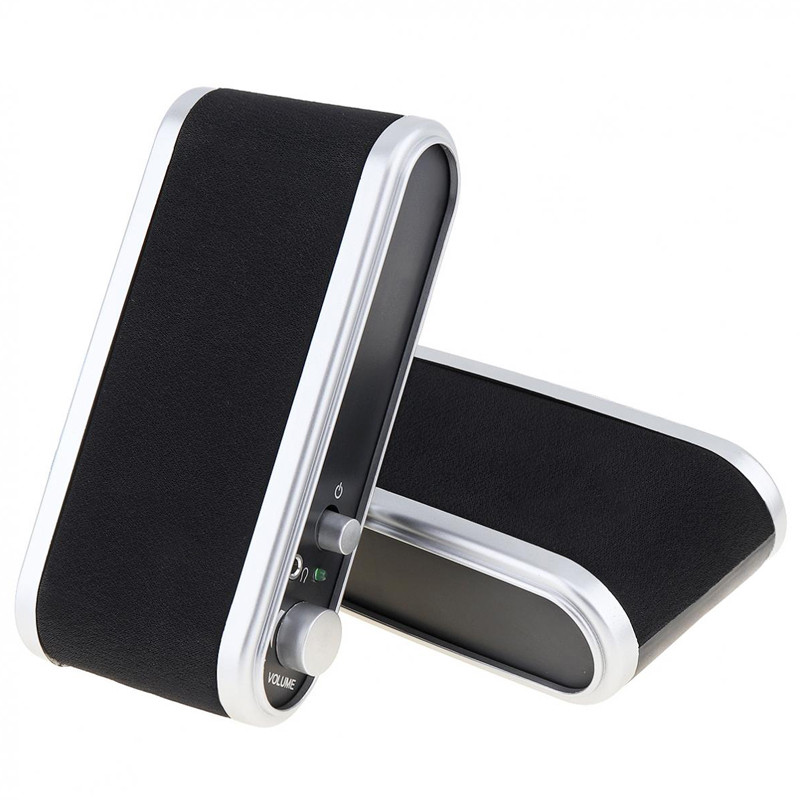 Melns USB2.0 vadu USB barošanas skaļrunis Stereo 3,5 mm audio ligzdas datora klēpjdators piezīmjdatoram galddatora datora austiņas