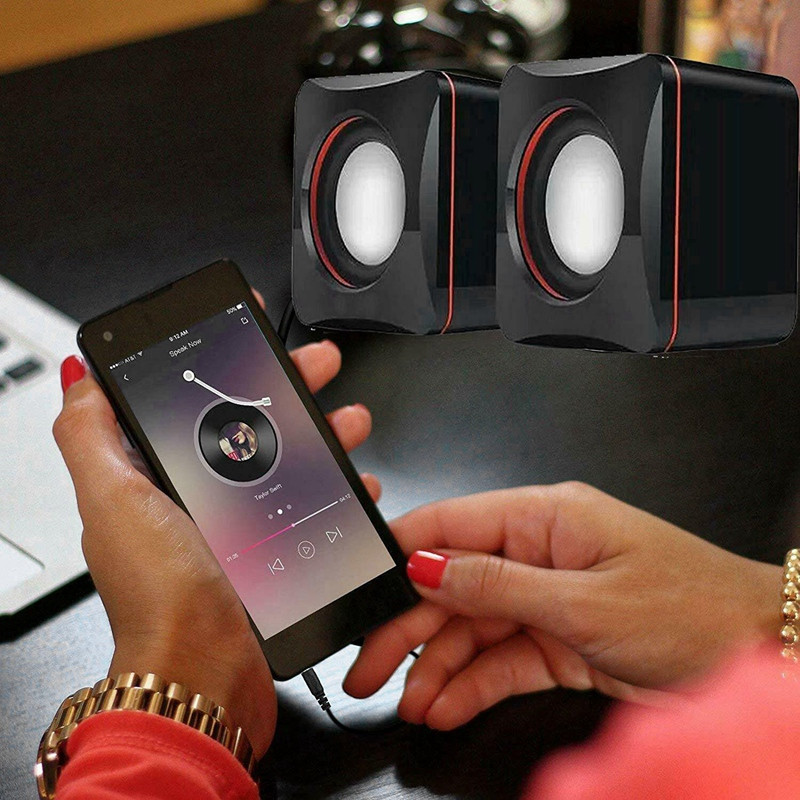 Mini Galddatora Skaļruņi Skaļrunis Bluetooth Skaņas Boks Vibrācijas USB barošanas AUX 0,7m Vadu 1 Pāris 5W*2 Jaudīgs Skaļrunis