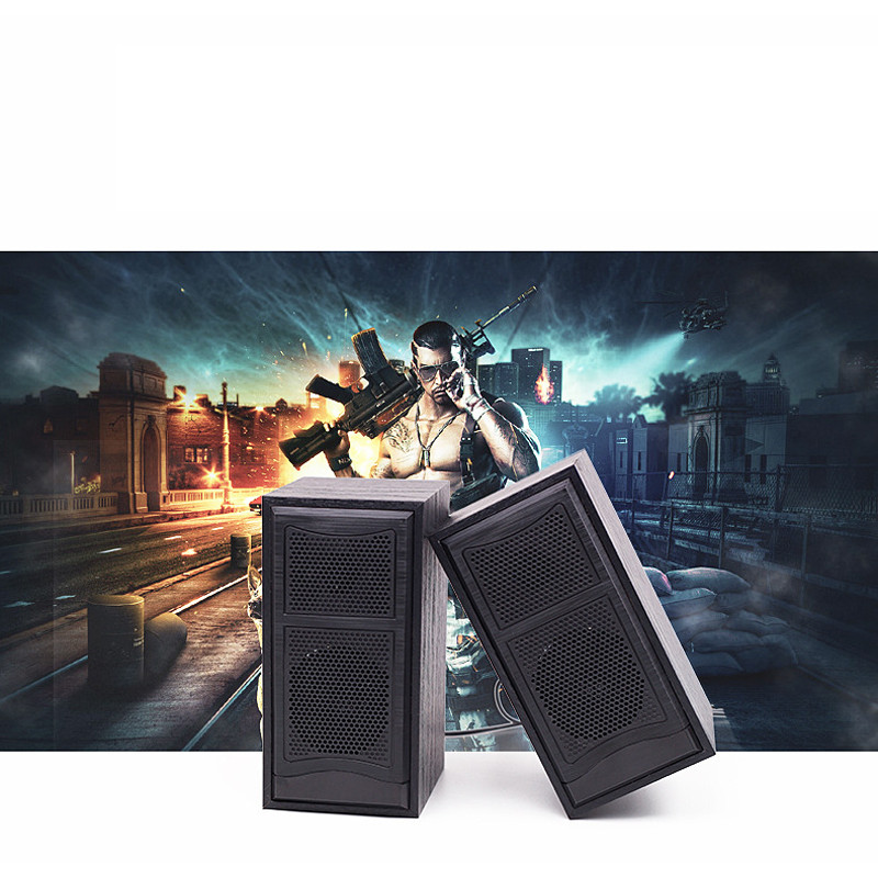 Arvuti kõlarid USB juhtmega kombineeritud helikast Super Bass Mini puidust arvutikõlar Stereo muusikapleier Subwoofer helikast