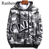Ranberone ar kapuci, biezs vīriešu ikdienas treniņtērps vīriešu lielizmēra sporta krekli ar garām piedurknēm pulovers ar kapuci Skeitborda apģērbi Hip Hop