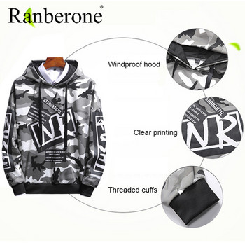 Ranberone ar kapuci, biezs vīriešu ikdienas treniņtērps vīriešu lielizmēra sporta krekli ar garām piedurknēm pulovers ar kapuci Skeitborda apģērbi Hip Hop
