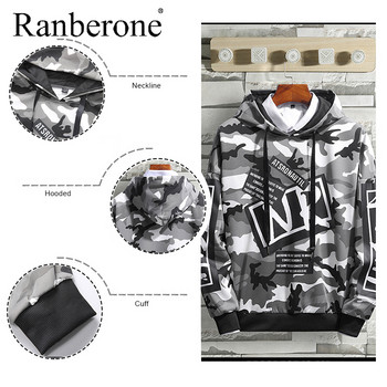 Ranberone ar kapuci, biezs vīriešu ikdienas treniņtērps vīriešu lielizmēra sporta krekli ar garām piedurknēm pulovers ar kapuci Skeitborda apģērbi Hip Hop