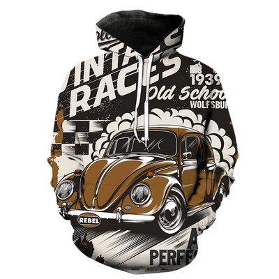 Винтидж анимационни коли Мъжки суичъри Ежедневни с качулка Якета Забавни 3D принтове Улично облекло Мода 2022 Гореща разпродажба Тийнейджъри С дълъг ръкав
