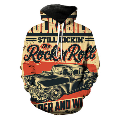 Винтидж анимационни коли Мъжки суичъри Ежедневни с качулка Якета Забавни 3D принтове Улично облекло Мода 2022 Гореща разпродажба Тийнейджъри С дълъг ръкав