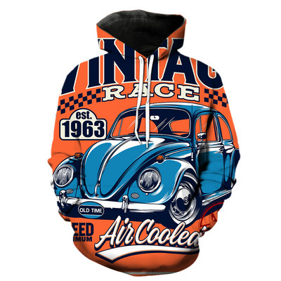 Винтидж анимационни коли Мъжки суичъри Ежедневни с качулка Якета Забавни 3D принтове Улично облекло Мода 2022 Гореща разпродажба Тийнейджъри С дълъг ръкав