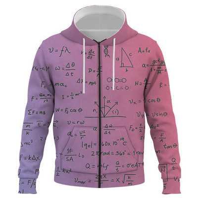 Nova matematička formula za 2021. Ogromna majica s patentnim zatvaračem Muškarci Ženska moda Proljetno-jesenski puloveri Sweatshirts Sweat Homme Hoodie