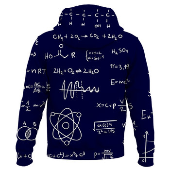 Jauna karstā izpārdošana Vīriešu un sieviešu kapuces ar rāvējslēdzēju 3D Ķīmiskā formula Drukāt Mode Pulovers Ielu sporta jaka pavasaris un rudens