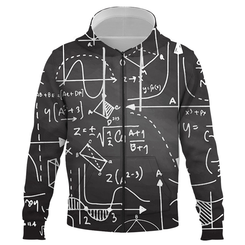 Jauna karstā izpārdošana Vīriešu un sieviešu kapuces ar rāvējslēdzēju 3D Ķīmiskā formula Drukāt Mode Pulovers Ielu sporta jaka pavasaris un rudens