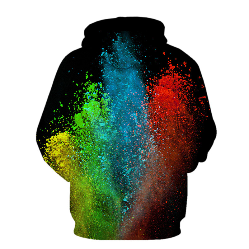 3D apdruka Raibu kaklasaites krāsas raksta kapuci sērijas hip-hop ikdienas vīriešu un sieviešu rudens ziemas sporta krekli vīriešu kapuciņi