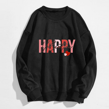 Valentīna dienas sieviešu gadījuma rakstura garās piedurknes, apkakles ar burtiem, džemperis bez kapuces.