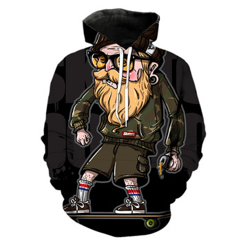 Karikatūras skeitborda raksta vīriešu kapuces ar 3D drukātu unisex lielizmēra ielu apģērbu ar garām piedurknēm puloveru modes 2022. gada karstā izpārdošana.