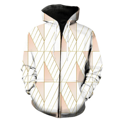 Абстрактен модел Мъжки суичър с цип Пролет 2022 Гореща разпродажба Унисекс 3D принт Горнища с големи размери Harajuku с качулка Ежедневни забавни якета
