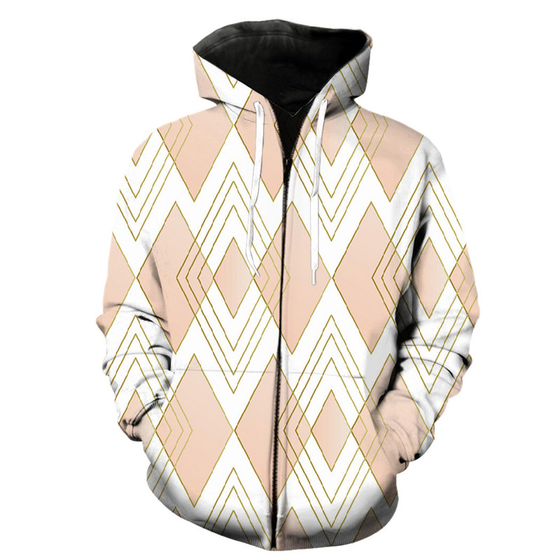 Abstract Pattern Ανδρικές κουκούλες με φερμουάρ Άνοιξη 2022 Καυτές εκπτώσεις Unisex μπλούζες τρισδιάστατης εκτύπωσης Oversized Harajuku με κουκούλα Casual Funny