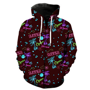 Luminous Bar Light vīriešu kapuce ar rāvējslēdzēju