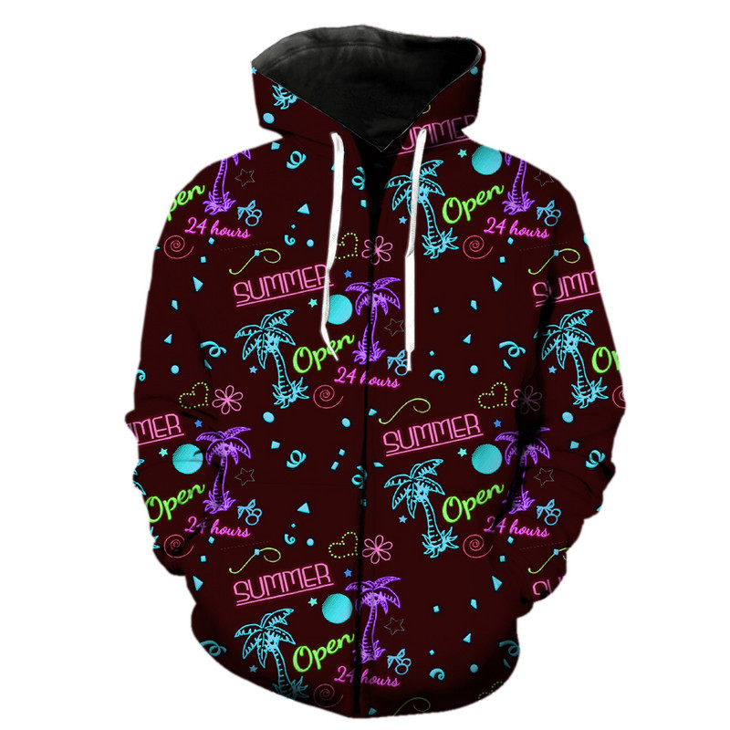 Luminous Bar Light vīriešu kapuce ar rāvējslēdzēju