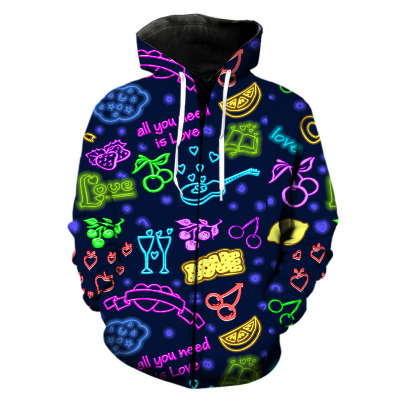 Luminous Bar Light vīriešu kapuce ar rāvējslēdzēju