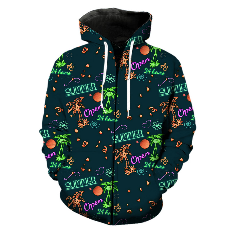 Luminous Bar Light vīriešu kapuce ar rāvējslēdzēju