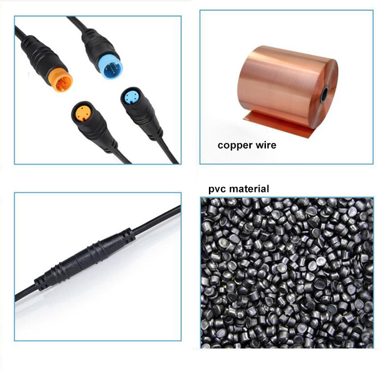 1M greičio jutiklio kištukas ir vidinis M/F ilgintuvo jungtis M8 2 3 4 5 6 kontaktų elektrinis dviratis, atsparus vandeniui, variniam vielai