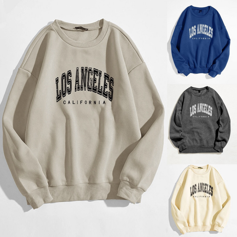 Γυναικεία Μόδα Φούτερ Letter Print O Μπλουζάκι με μακρυμάνικο μπλουζάκι με κουκούλα Μπλούζες πουλόβερ Ζεστό μαλακό μπλουζάκι