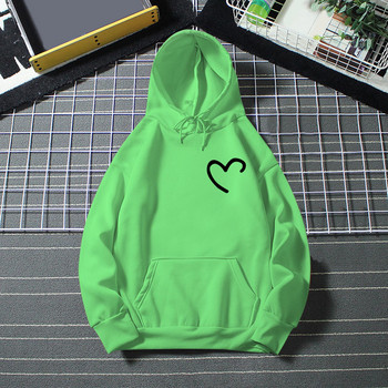 Sieviešu ikdienas vienkrāsains džemperis ar kapuci Love Apdrukāts džemperis ar kapuci ar kabatām Pulovers Džemperis Džemperis Sieviešu džemperis ar kapuci