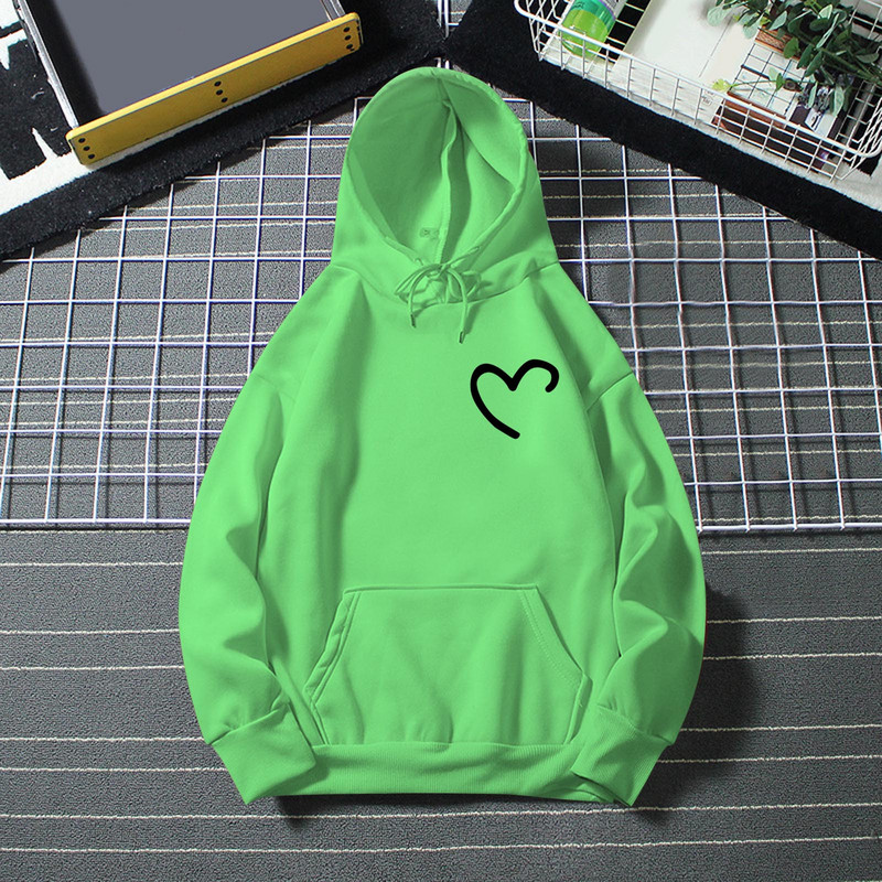 Sieviešu ikdienas vienkrāsains džemperis ar kapuci Love Apdrukāts džemperis ar kapuci ar kabatām Pulovers Džemperis Džemperis Sieviešu džemperis ar kapuci