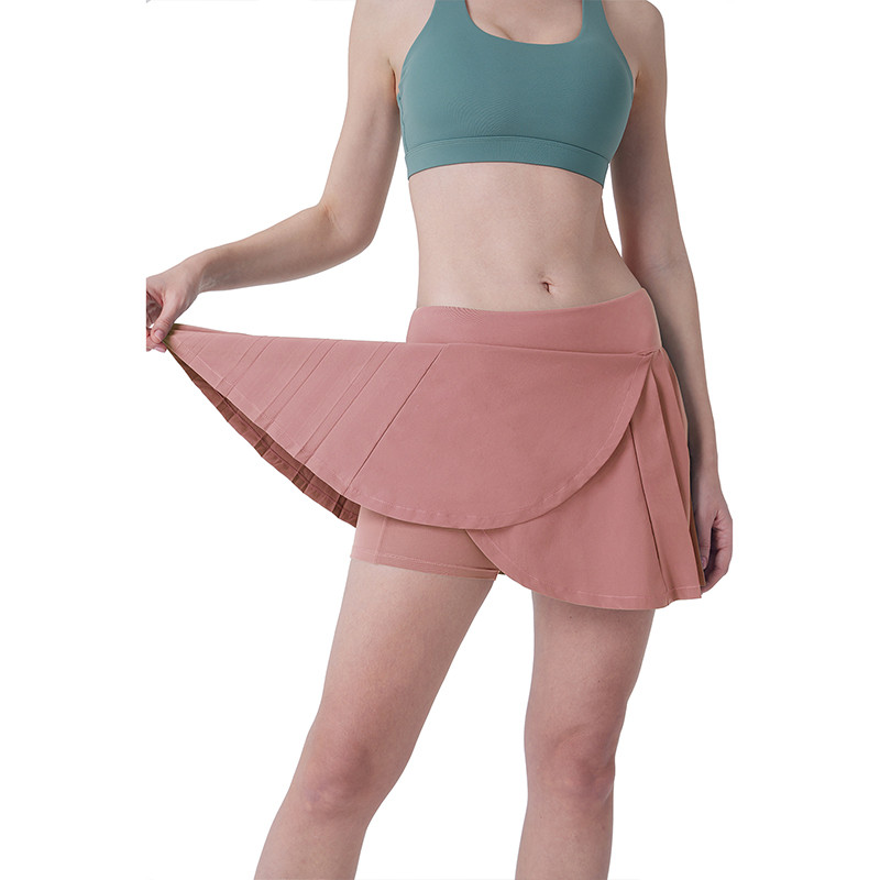 Droši tenisa svārki Golfa skriešanas kroku sievietēm Sporta fitnesa šorti kabata ar augstu vidukli Ātri nožūst sporta skorts