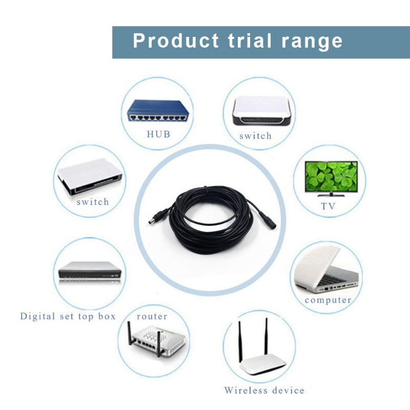 Nuolatinės srovės ilgintuvas 1M 1,5M 3M 5M 3,5mm x 1,35mm kištukas, skirtas 5V 2A maitinimo adapterio laidui Namų CCTV kameros LED juostelė