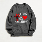 Valentin-napi női alkalmi hosszú ujjú, legény nyakú, nyomtatott pulóver kapucnis pulóverek, blúz