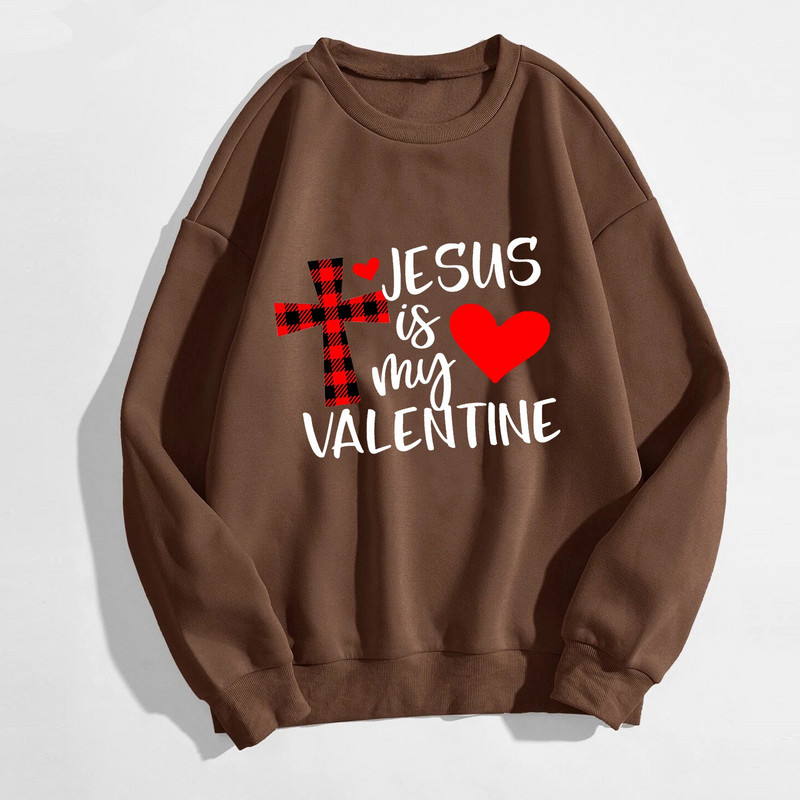 Valentin-napi női alkalmi hosszú ujjú, legény nyakú, nyomtatott pulóver kapucnis pulóverek, blúz