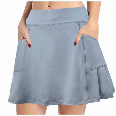 Jauni daudzkrāsaini sieviešu Mini Skort ar augstu vidukli, divi slāņi ar kabatas treniņu Fitness Sporta Skorts golfa tenisa skriešanas svārki