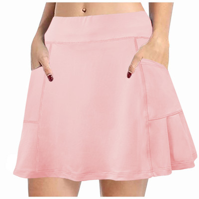 Jauni daudzkrāsaini sieviešu Mini Skort ar augstu vidukli, divi slāņi ar kabatas treniņu Fitness Sporta Skorts golfa tenisa skriešanas svārki