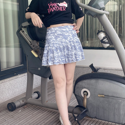 Jauni tenisa golfa sporta svārki ar kroku vidus vidukli šorti ar augstu vidukli ar kabatu Skorts sieviešu svārki De Mujer