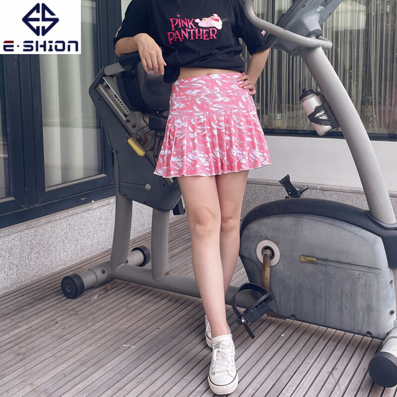 Jauni tenisa golfa sporta svārki ar kroku vidus vidukli šorti ar augstu vidukli ar kabatu Skorts sieviešu svārki De Mujer