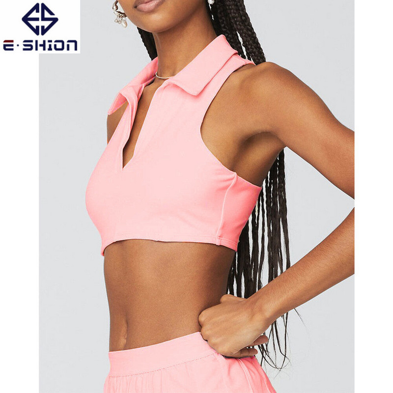 Hot Golf Skort jogas tērpu komplekts sieviešu āra sporta kroku tenisam ar iekšēju elastīgu augstu WB, polo kakla krūštura krūšu spilventiņu