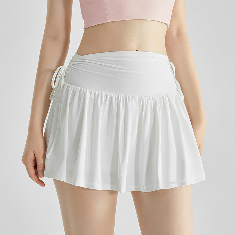 Új 2023-as sportteniszszoknya húzózsinórral, táncoló női jóga golf röplabda tollaslabda redőzött expozíciógátló szoknya