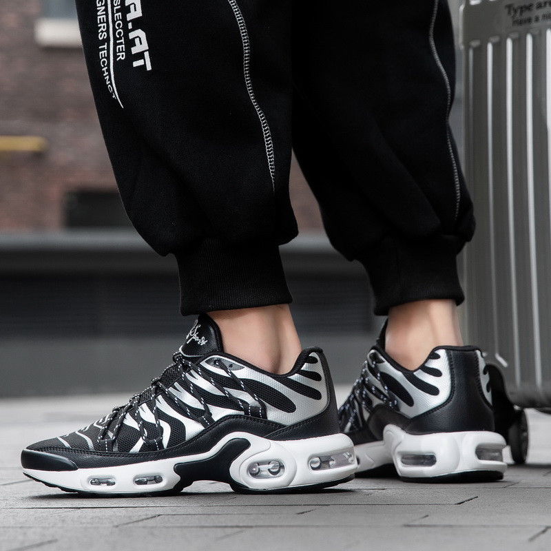 Damyuan kedas vīriešiem ar gaisa spilveniem, elpojošas vīriešu sporta kurpes Vīriešu ikdienas apavi Melni vīriešu apavi skriešanas platformas apavi